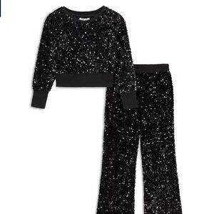 Habitual Kids Girls' Velour Sequins Pants Set - Big Kid